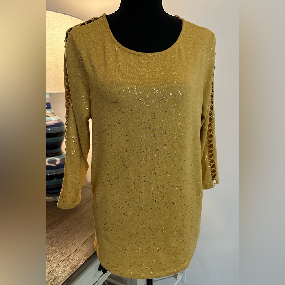 Como Vintage Mustard/Yellow Gold Speckled Top - Size M